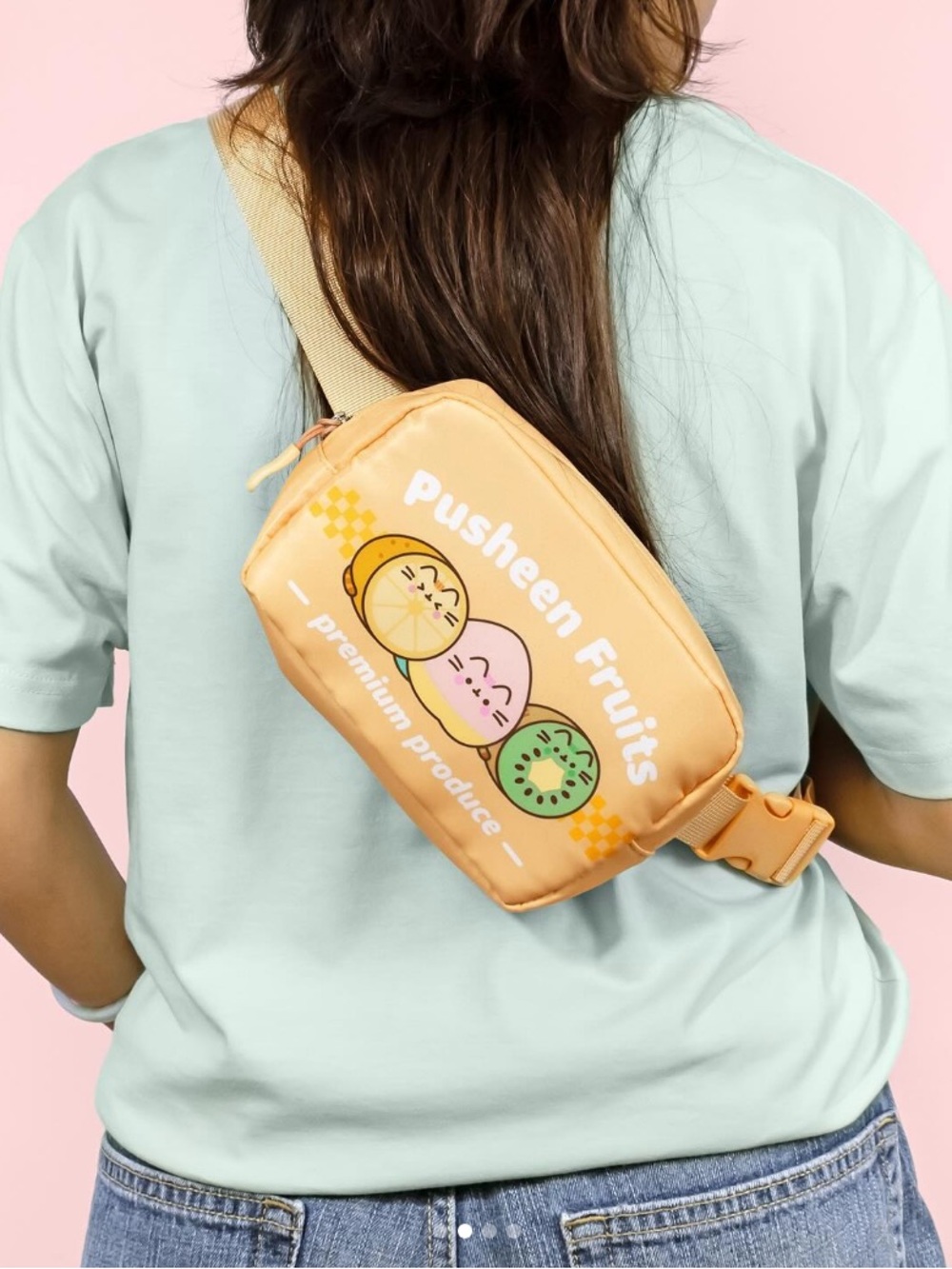 Pusheen Peach & Citrus Orange Crossbody Bag